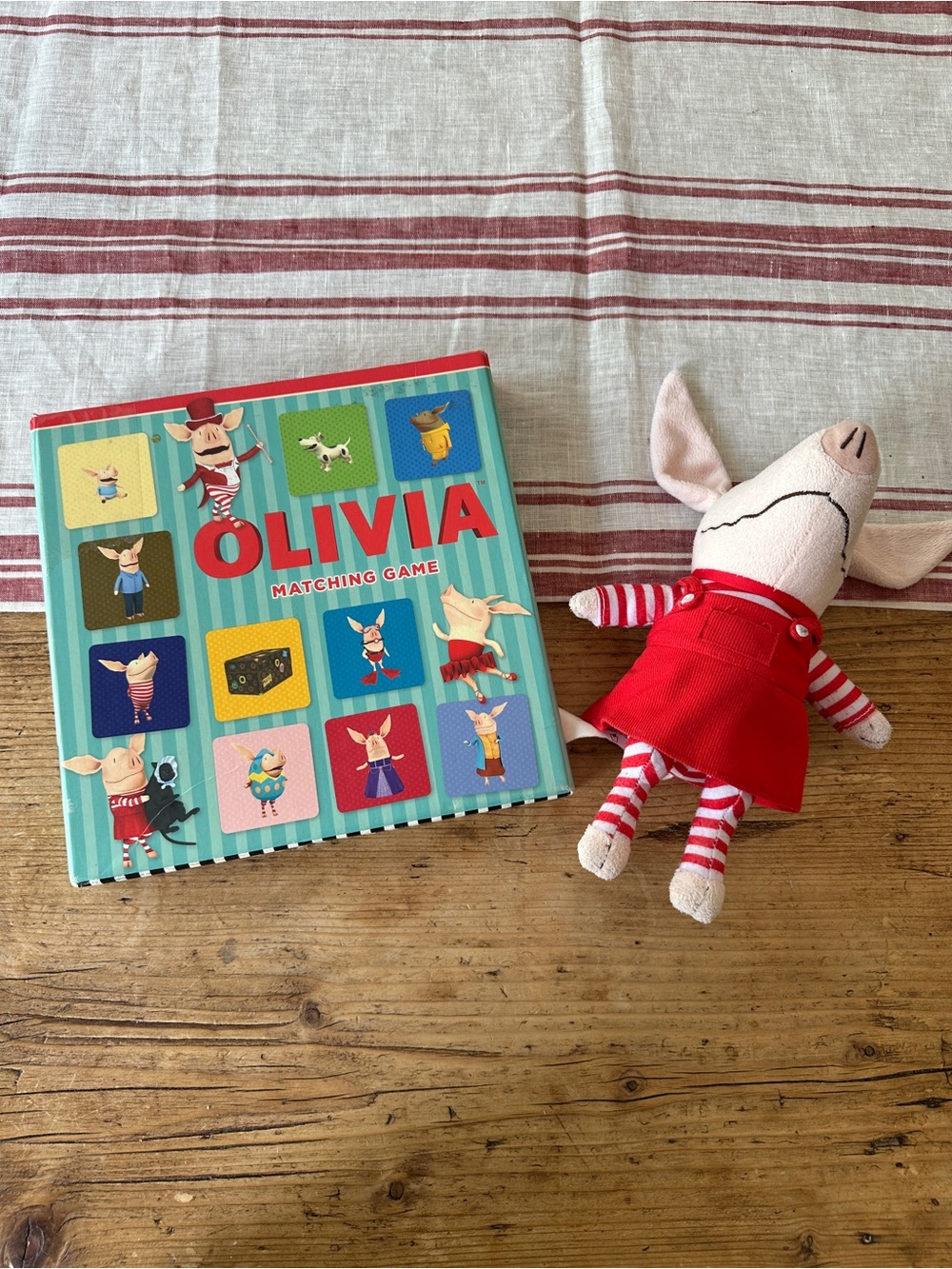Olivia Plush Pig Soft Stuffed Animal and Olivia matching card game